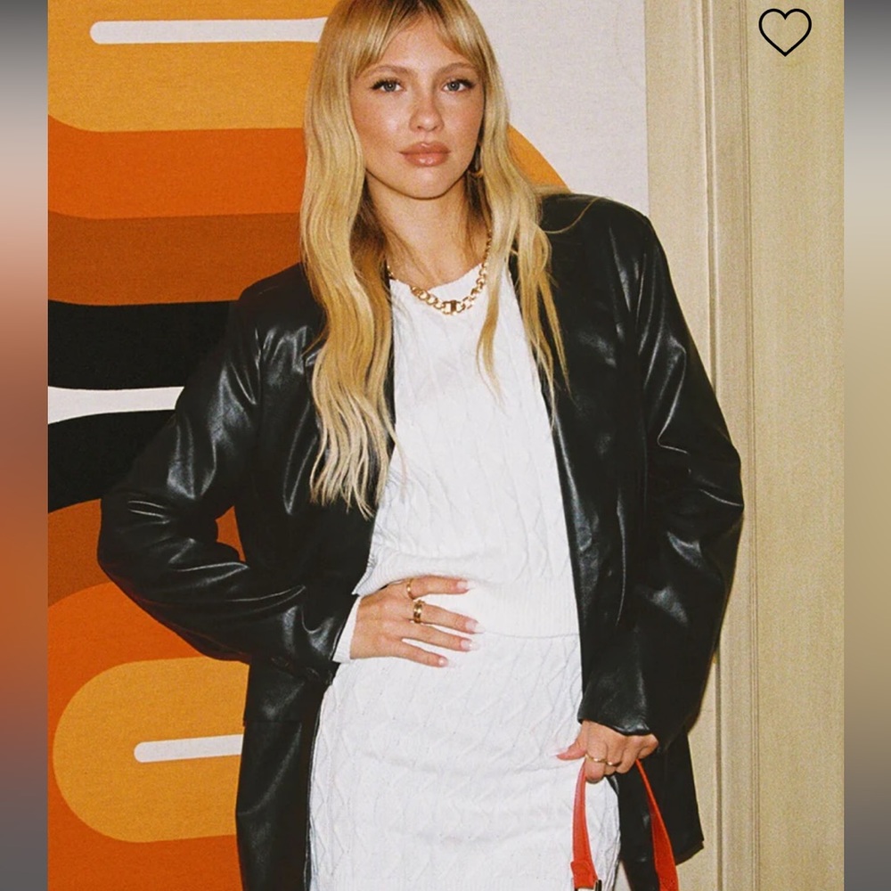 NEVER WORN faux leather blazer - Jocelyn